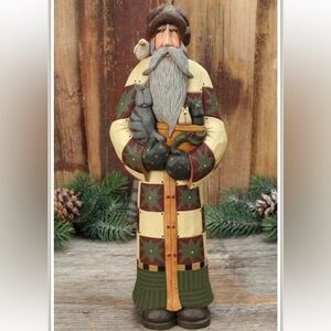 Williraye Folk Art Figurine 10” Cat’s Kringle Santa & Cats 2006 Quilted Jacket